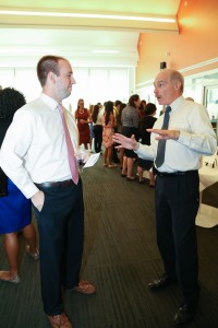 Student and Doctor talking at 3rd Annual Externship Expo