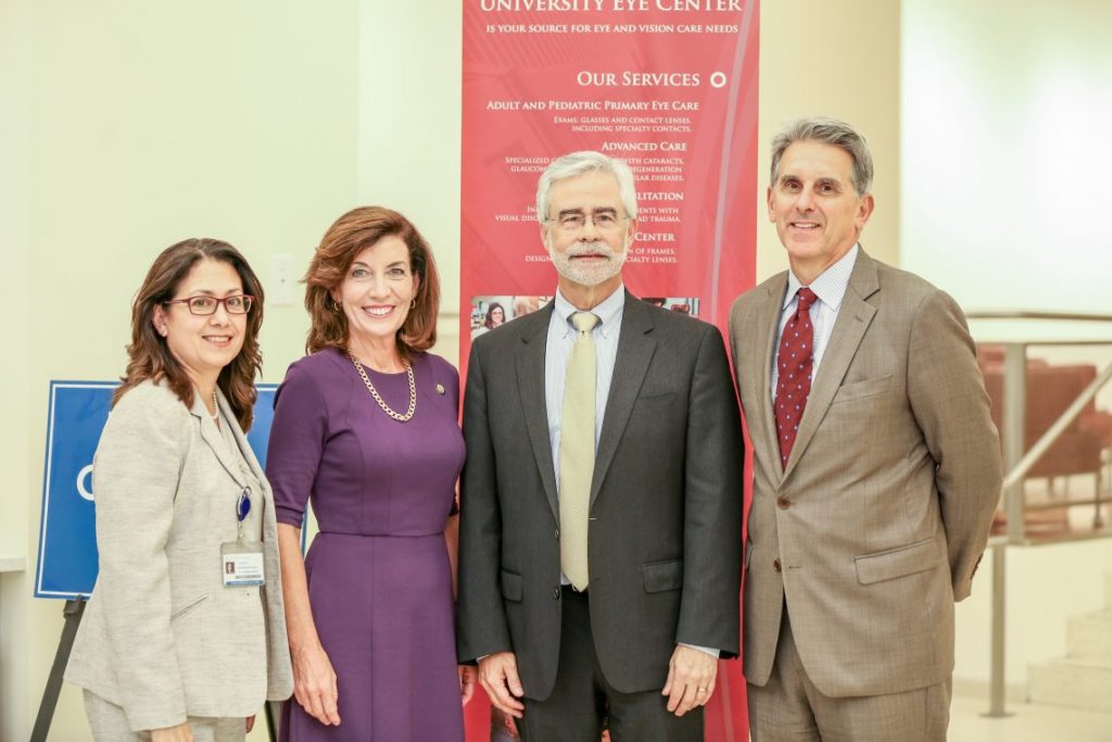 Optometry staff pose for picture for NYSUNY 2020 Award
