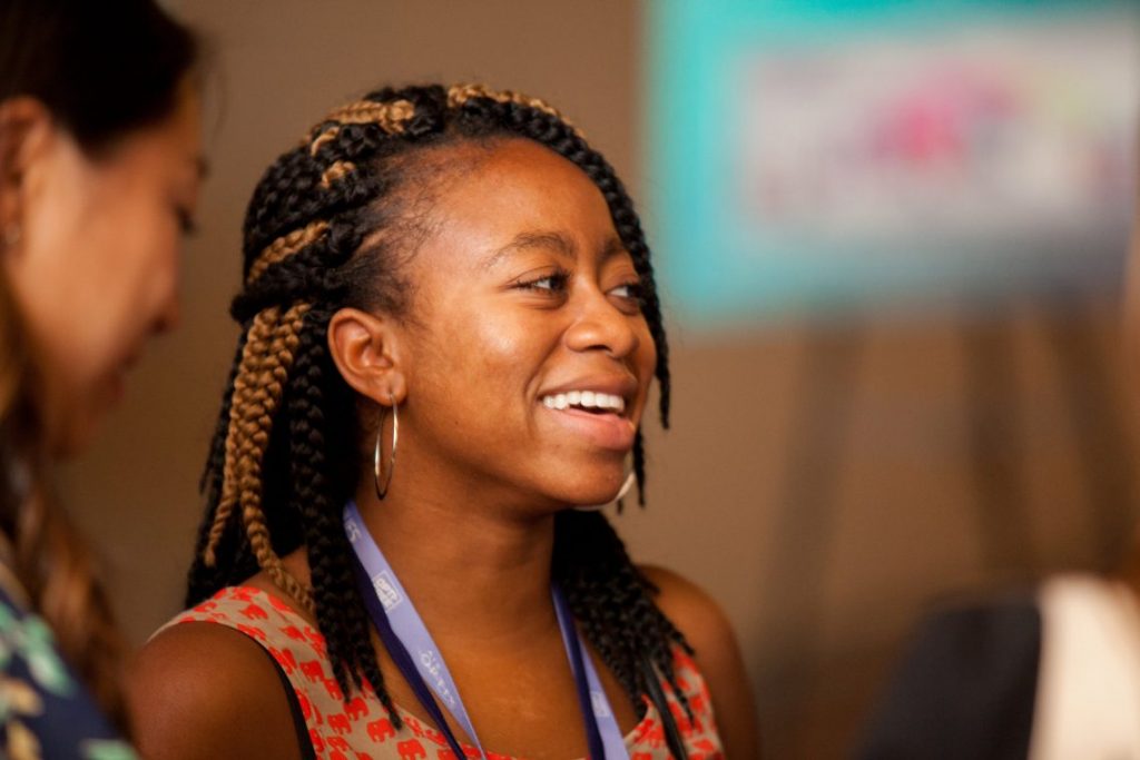 Woman smiling