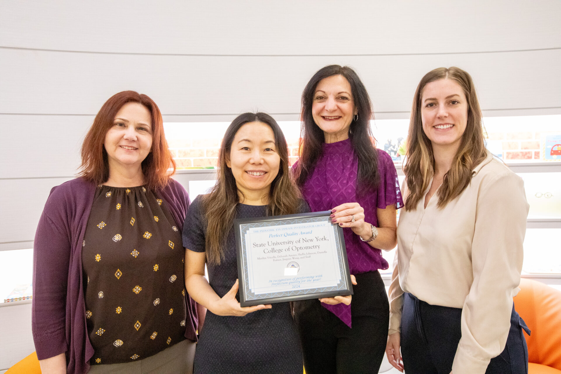 SUNY OPTOMETRY CLINICAL RESEARCH SITE TEAM RECEIVES NATIONAL AWARD FOR STATISTICALLY PERFECT QUALITY OF CAR